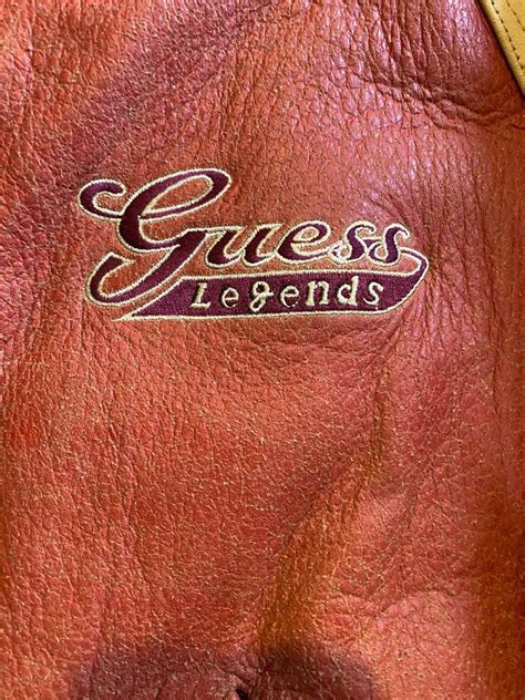 Vintage Guess Leather Varsity Jacket Hobbies Toys Collectibles