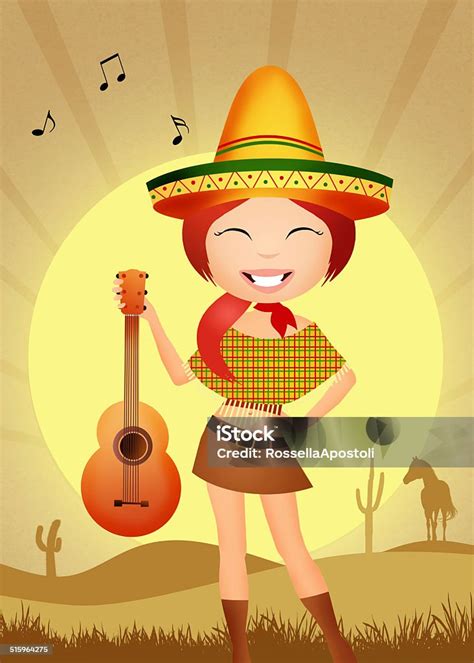 Mexican Girl Stock Illustration Download Image Now Adult Bunting Cactus Istock