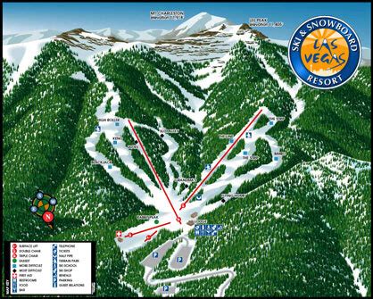 Las Vegas Ski and Snowboard Resort Piste Map / Trail Map