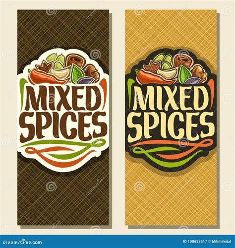 Vector Vertical Banners For Spices Stock Vector Illustration Of