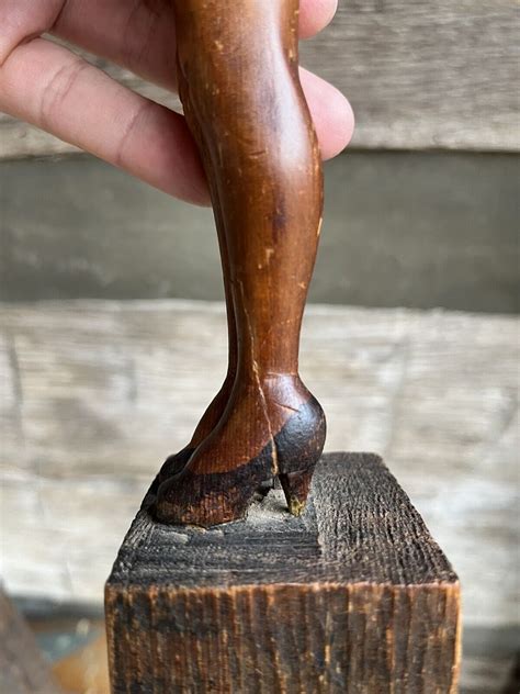 Antique Folk Art Carving Nude Woman High Heels Circa 1930 Art Deco EBay