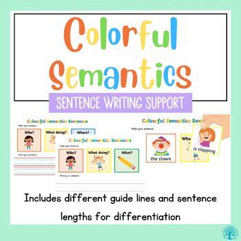 Colorful Semantics Sentence Writing Support By Sen Resource Source