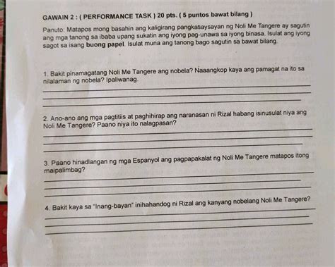 Gawain Performance Task Pts Puntos Studyx