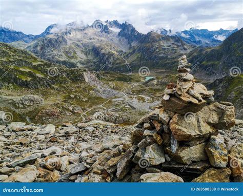 Stone Monument 2500 Meters Above Sea Level Near The Stone Glacier