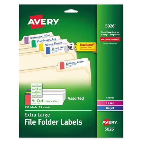 Avery Extra Large Trueblock File Folder Labels With Sure Feed Technology