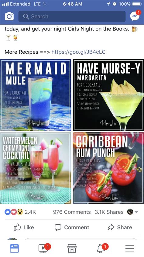 The Facebook Page For Mermaid Books Which Features Images Of Cocktails