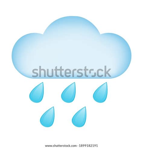 Weather Cloud Rain Emoji Symbol Raindrops Stock Vector (Royalty Free ...