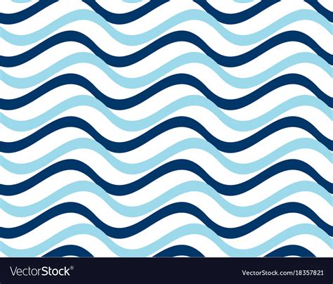 Simple Seamless Pattern With Wave Blue Stripes Vector Image