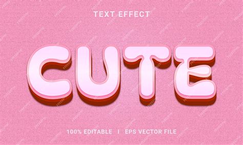 Premium Vector 3d Cute Text Effect Editable Premium Vector