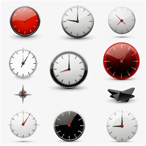 A Series Of Clocks With Different Time Zones Premium AI Generated Vector