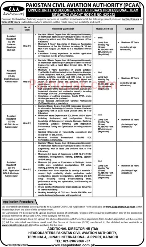 Pakistan Civil Aviation Authority PCAA Jobs 2023 Apply Online