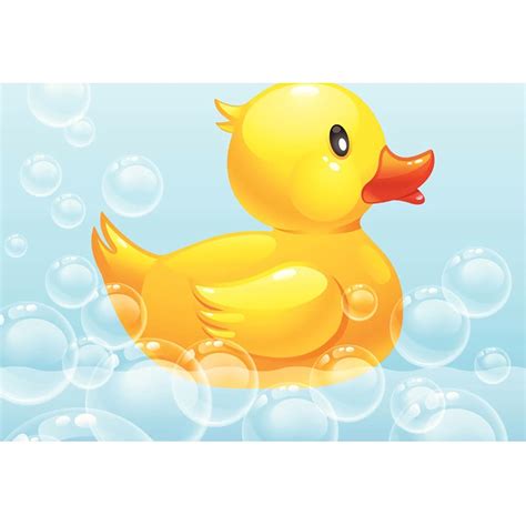 Rubber Duck With Bubbles Clip Art