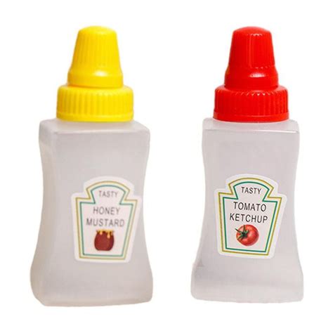 Crdwn Mini Ketchup Bottle Condiment Squeeze Bottles Empty Plastic