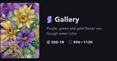 Purple Green And Gold Flower Van Gough Gallery Stablecog