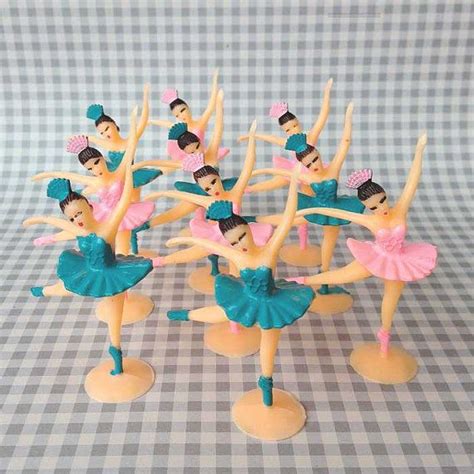 Miniature Ballerinas 12 Retro Ballet Dancer Figurines In Pink Blue