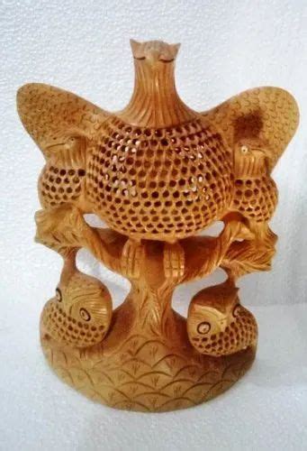 Wooden Undercut Work Sculpture Shrinath Art Gallery Wooden Elephant