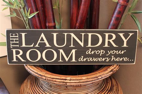 Laundry Room Drop Your Drawers Here Wood Sign Plaque Vinyl