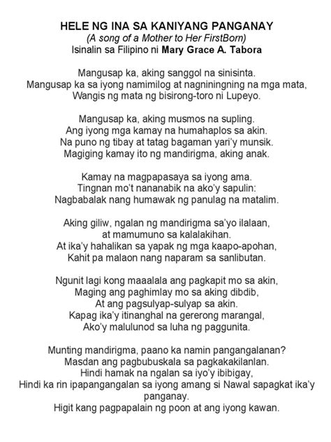 Hele Ng Ina Sa Kaniyang Panganay Courage Main Pdf