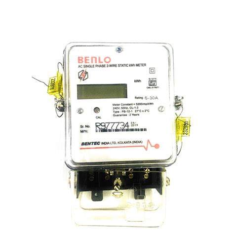 Bentec Benlo Electronic Energy Sub Meter Ac Single Phase Wire Static