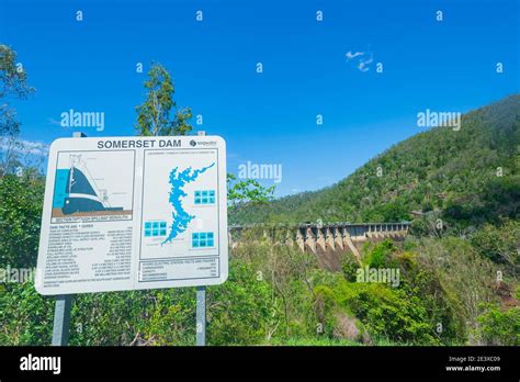 information sign   somerset dam   dam wall