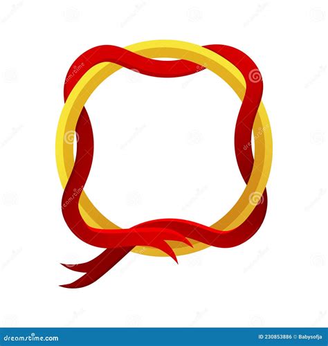 Gold Game Round Frame Template With Red Ribbon Stock Vector Illustration Of Abstract Border