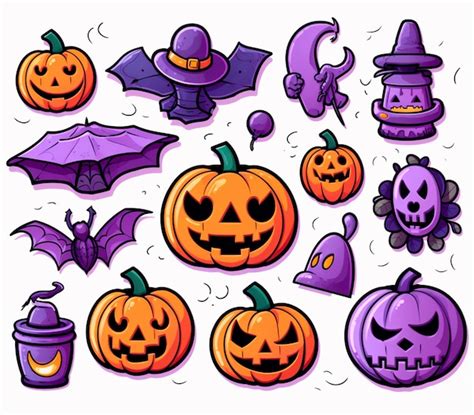 Premium Ai Image Halloween Clipart Pumpkins Patterns