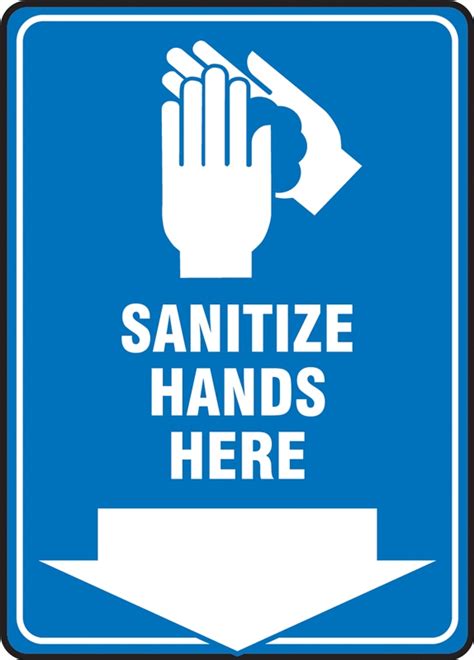 Sanitize Hands Here Safety Sign MRST587