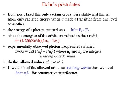 Bohrs Postulates