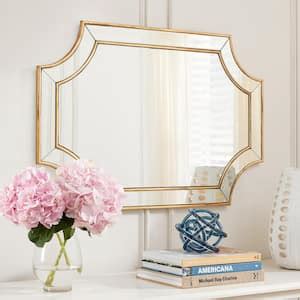 Stylewell Medium Rectangle Gold Classic Accent Mirror In H X In