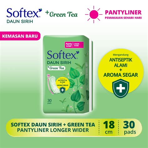 Jual Pantyliner Softex Daun Sirih Green Tea Longer Wider 30 Pads