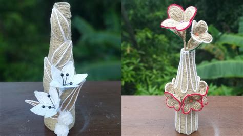 Jute Bottle Craft Decoration Handmade Bottle Decoration Youtube