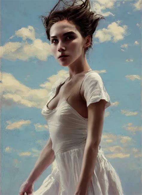 Portrait Of Girl Dressed In White Clothes Fantasy Stable Diffusion