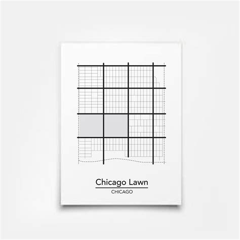 Chicago Lawn Chicago Neighborhood Map Thiscitymaps Etsy