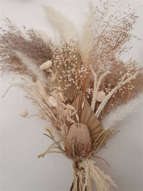 Neutral Real Dried Flower Arrangement Dried Flower Bouquet Natural Real