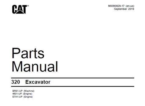 Caterpillar Cat 320 Excavator Parts Manual (BR61-Up)