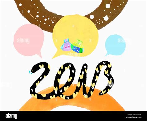 Illustration Of 2013 New Year Featuring Black Snake Stock Photo Alamy