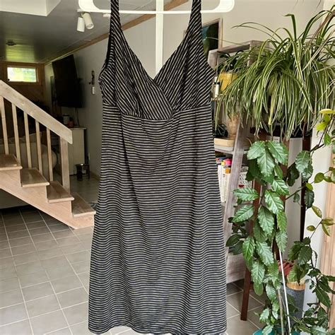 Prana Dresses Prana Ivy Black Yellow Sleeveless Striped Tank Dress