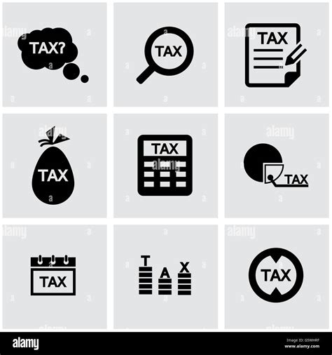 Vector Black Tax Icon Set Stock Vector Image And Art Alamy