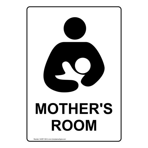 Portrait Mothers Room Sign With Symbol Nhep 15913