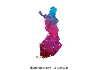 High Detailed Vector Map Finland Watercolor Stock Vector Royalty Free