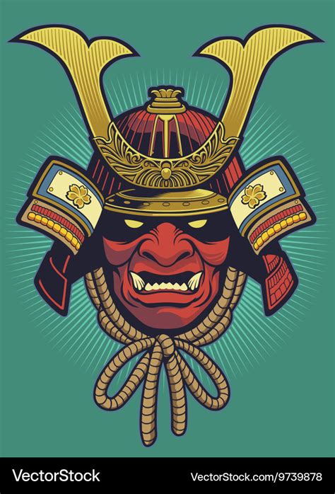 Samurai Helmet Royalty Free Vector Image Vectorstock