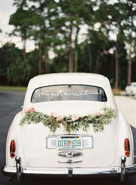 Just Married Vinyl Decal Etsy Wedding Car Decorations Vintage Car