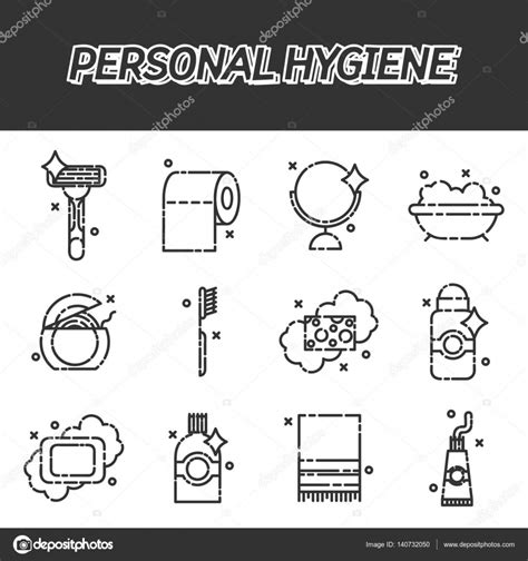 Persönliche Hygiene Flach Icons Set Vektorgrafik lizenzfreie