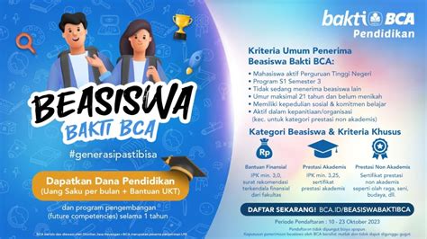 Beasiswa Bakti BCA TA 2023 2024 Fakultas Ilmu Kesehatan