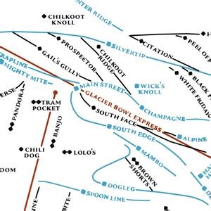Alyeska Ski Map Art Alyeska Alaska Alyeska Trail Map | Etsy