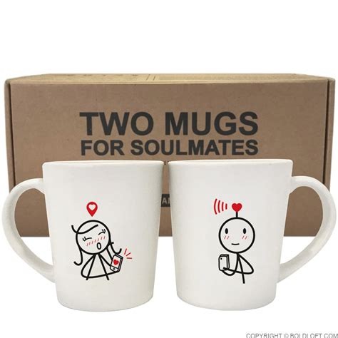 Unique His And Her Coffee Mugs We Are Connected Couple Mug Set