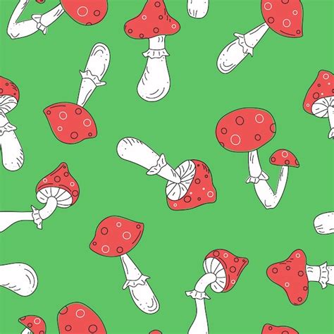 Premium Vector Mushroom Seamless Pattern