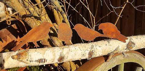 Décoration de jardin rouille oiseaux rouillés avec vis pour visser