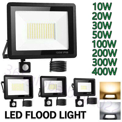 W W Outdoor Led Floodlight Pir Motion Sensor Garden Flood Security