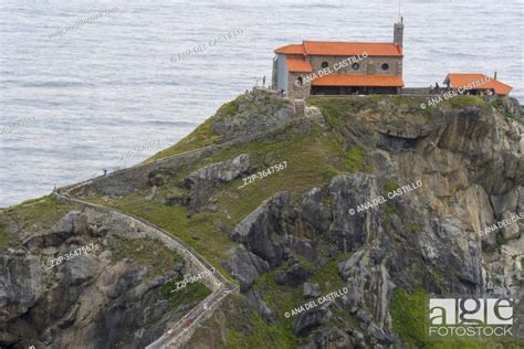 Gaztelugatxe Is An Islet On The Coast Of Biscay Cantabrian Sea Stock